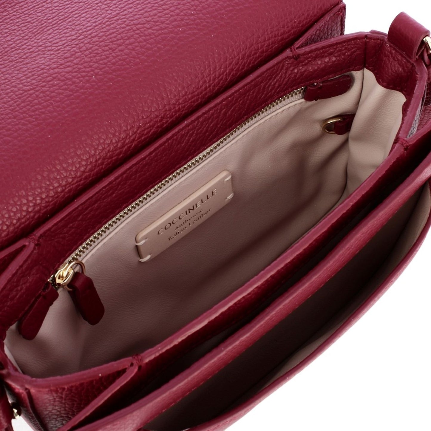 Coccinelle Tracolla R16 – Crossbody Tasche in Bordeaux mit Gold-Logo