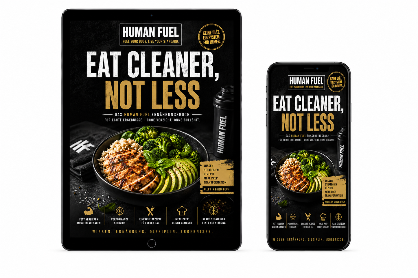 EAT CLEANER, NOT LESS – Rezept & Ernährungs E-Book
