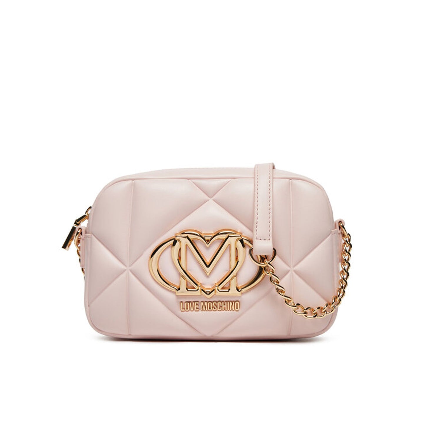Love Moschino Tracolla Pink – Gepolsterte Crossbody Bag mit Goldkette
