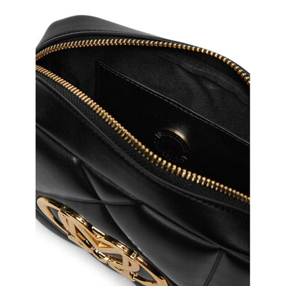 Love Moschino Tracolla Black – Gesteppt Crossbody Bag mit Goldlogo & Kette